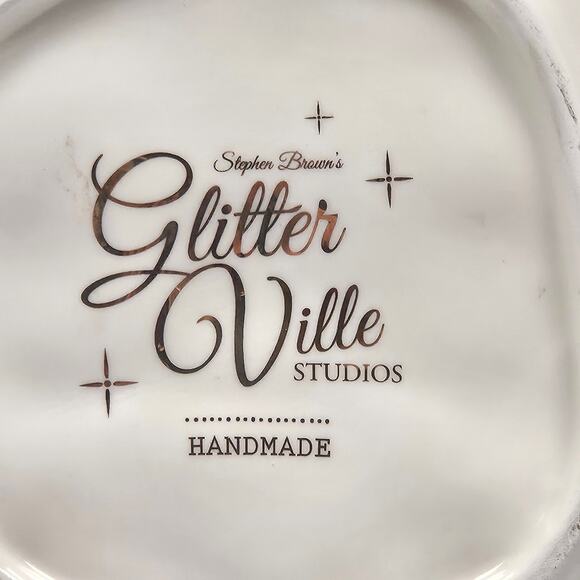 Glitterville Hand-made Papa Noel Cookie Plate African American Santa Christmas - Picture 4 of 4